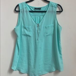 Aqua colored sleeveless blouse. Apt 9, XL.